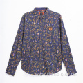 men's digital print long sleeves casual shirt